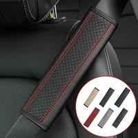 21 car pcs pu leather safety belt covers shoulder cover breathable pad padding seat belts pad auto interior accessories