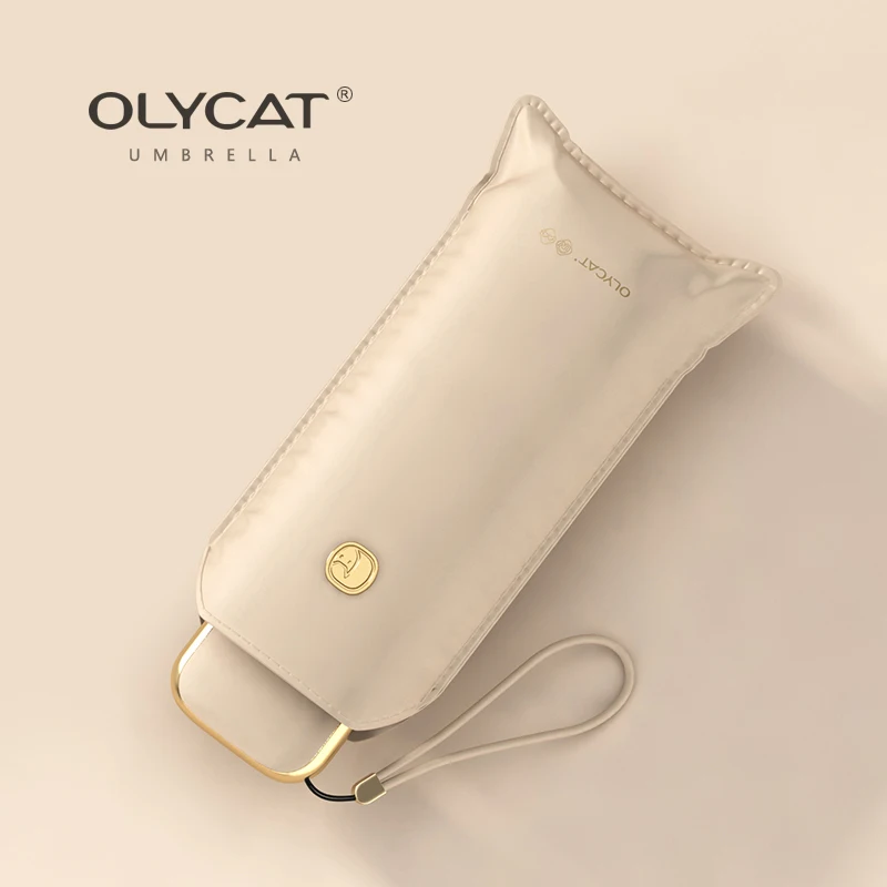 Olycat Роскошный мини плоский зонтик от дождя женские Портативные Прозрачные зонтики Защита от солнца УФ зонтик для девочек ветрозащитный Открытый - изображение
