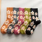 Мультяшные носки, цветочные женские милые носки, женские носки, носки, милые черные носки