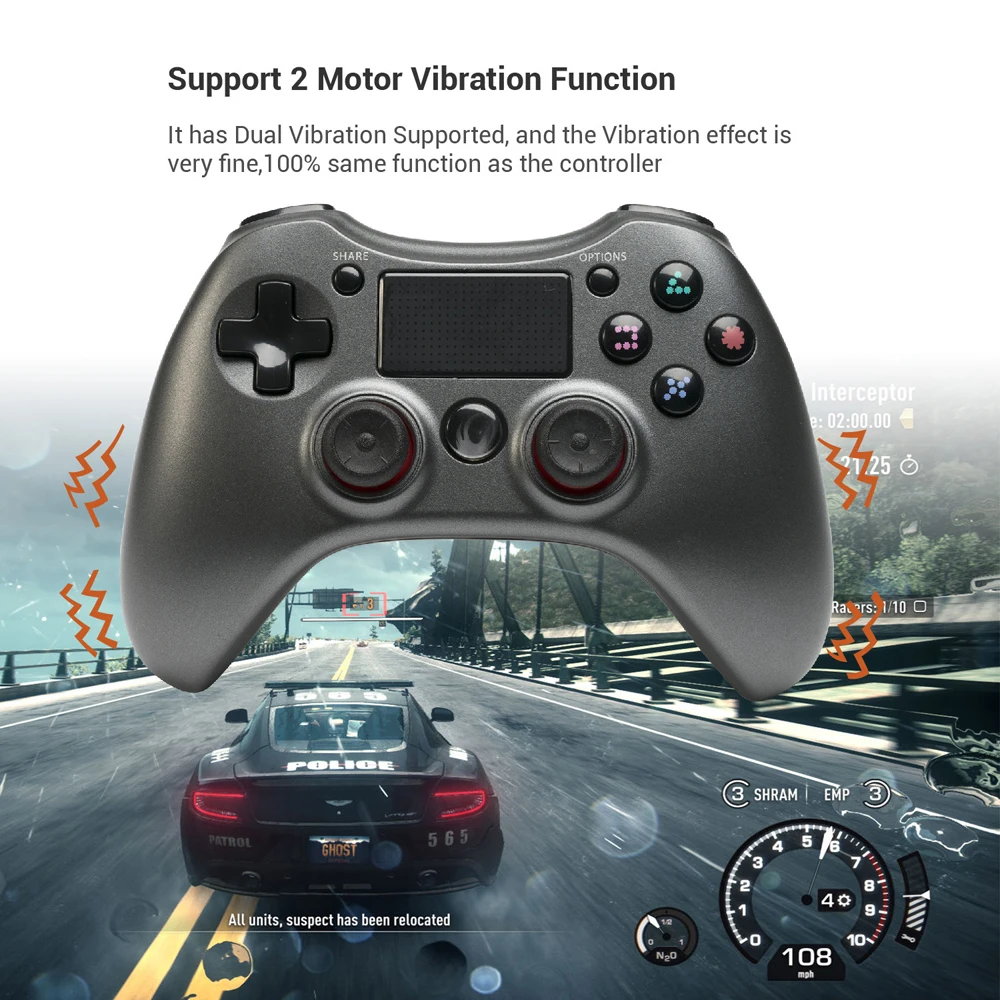 10 шт. беспроводной Bluetooth для PS4 Геймпад ABS сенсорный экран двойной шок двойная вибрация игровой джойстик контроллер для PS4