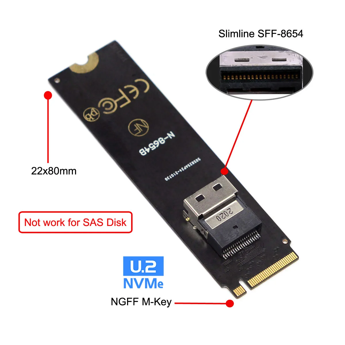 Jimier SAS PCIe SSD Adapter NGFF M-Key NVME to U.2 U2 Kit SFF-8639 SFF-8654 Slimline for Mainboard | Компьютеры и офис