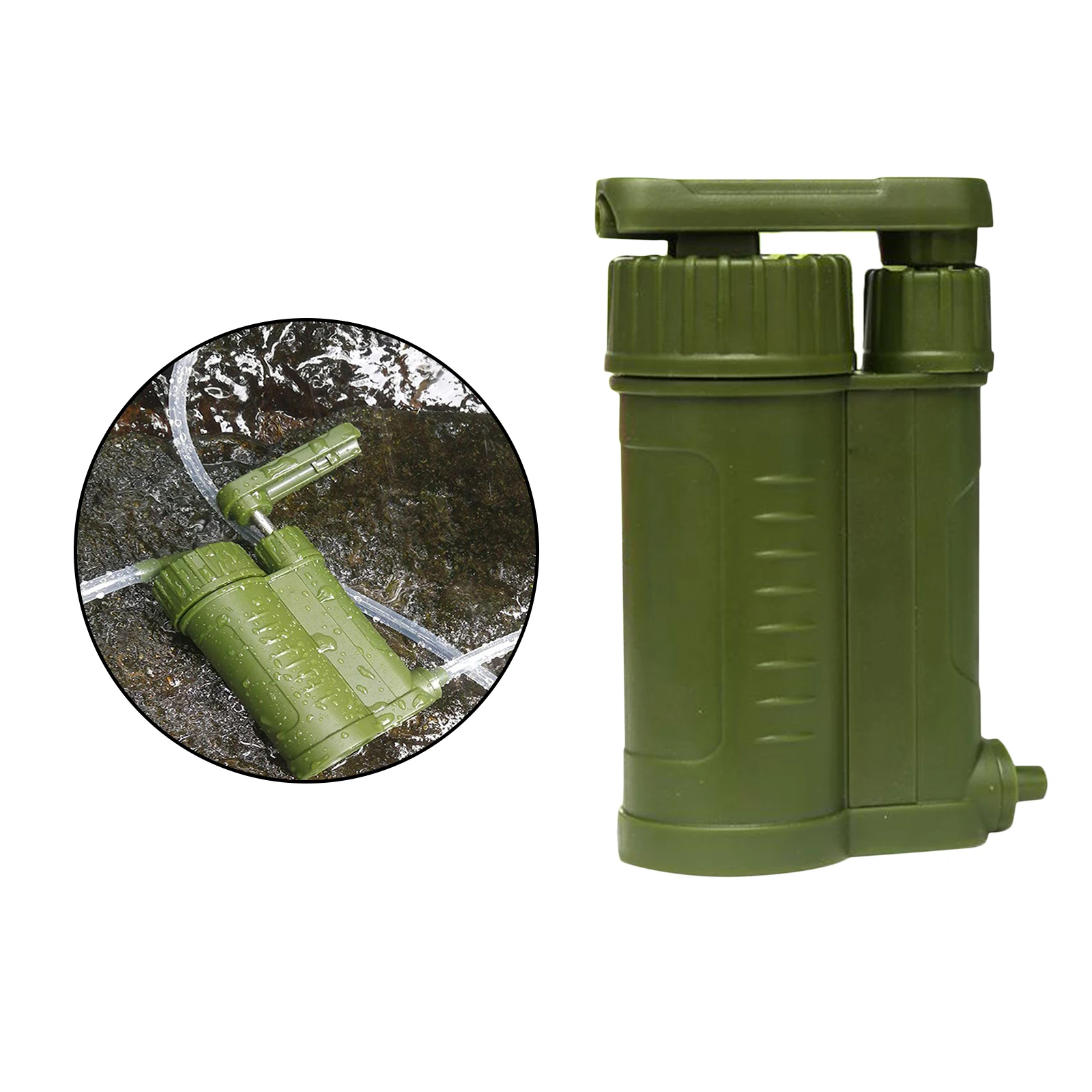 

Outdoor Water Purifier Pump with Hose Camping Hiking Emergency Life Survival Portable Purifier Water Filter