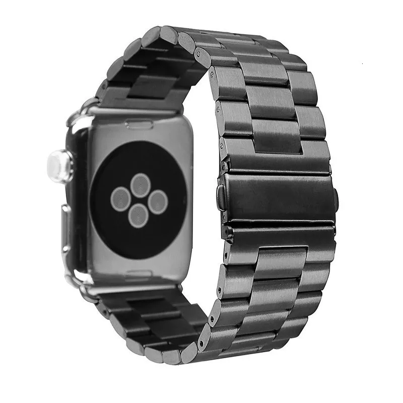 Металлический браслет из нержавеющей стали для apple watch 44 мм 40 мм 42 мм 38 мм iWatch 5 4 3 ремешок черный золотой серебряный Ремешки для наручных часов для мужчин 38 мм 42 мм