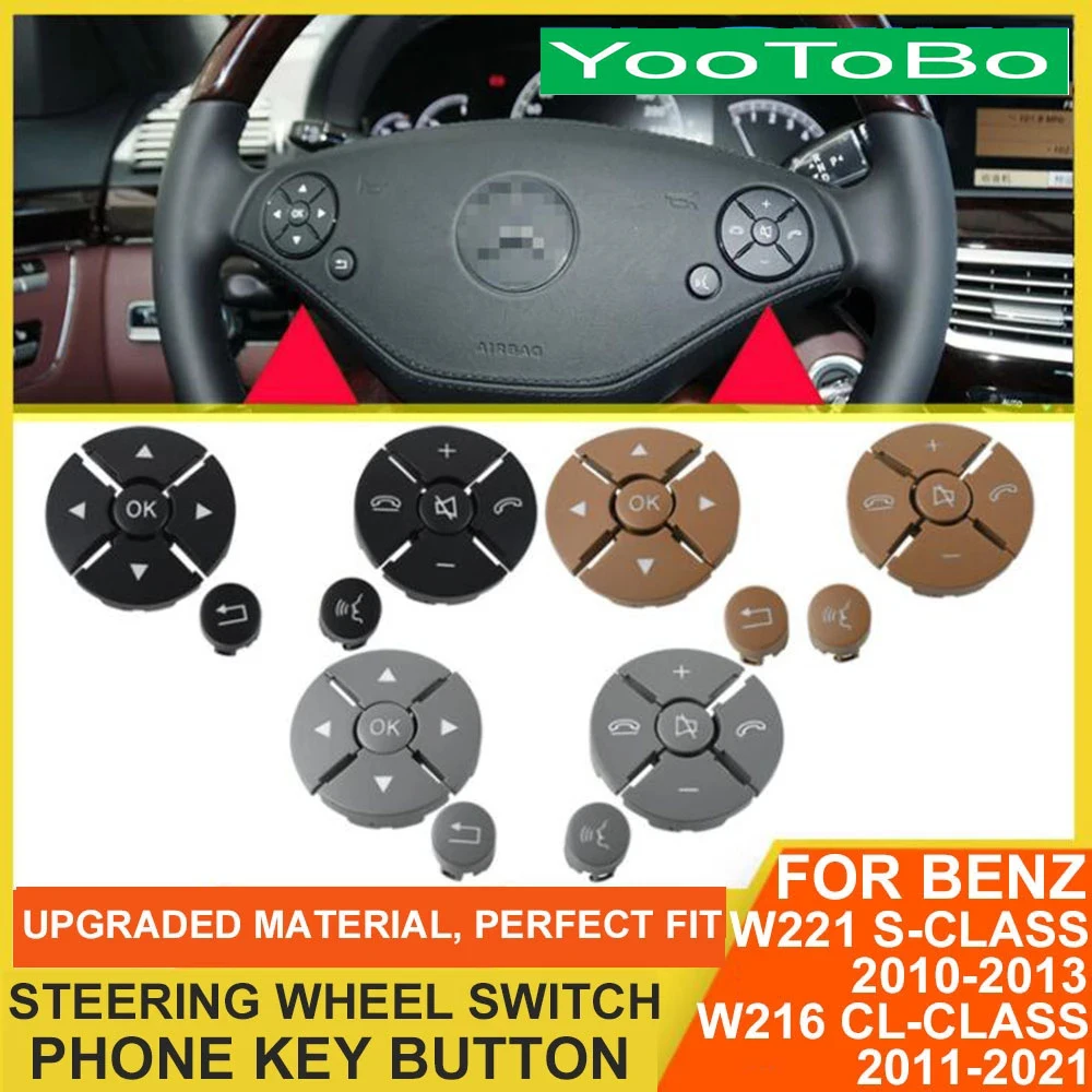 

Автомобильная Многофункциональная кнопка на рулевое колесо, ключ для управления телефоном для Mercedes BENZ W221 S-Class S300, S320, S350, S400, S500, W216, CL-Class