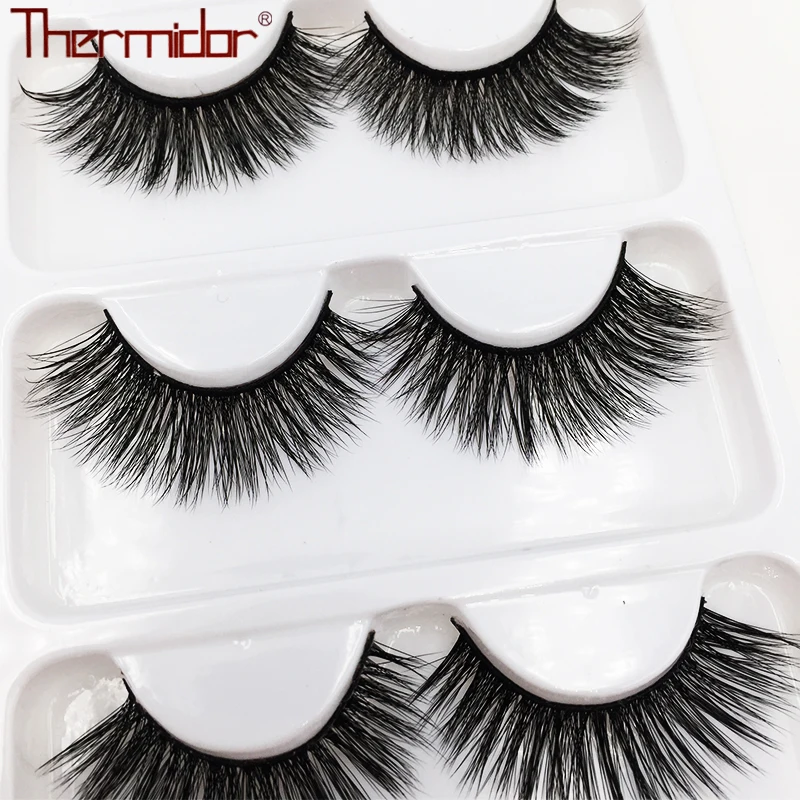 

Thermidor 3 pairs 3D FauxMink Lashes Natural False Eyelashes Dramatic Volume Fake Lashes Makeup Eyelash Extension Silk Eyelashes