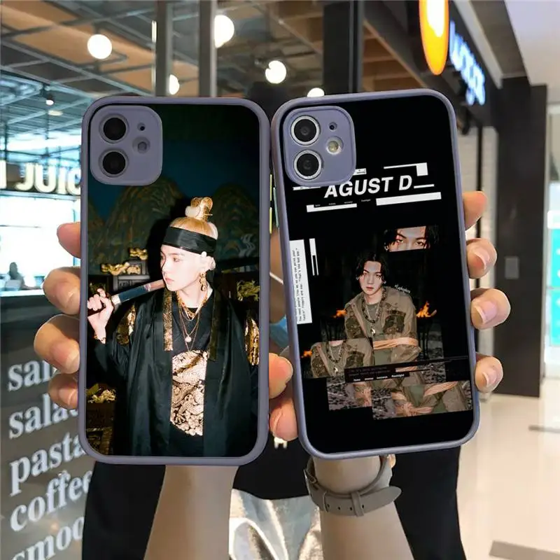 

Agust D Kpop fashion Korea idol Phone Case Matte Transparent for iPhone 7 8 11 12 s mini pro X XS XR MAX Plus cover funda