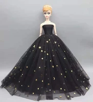 16 moon star sequin black wedding dress for barbie doll clothes princess outfits party gown vestido 11 5 dolls accessories toy