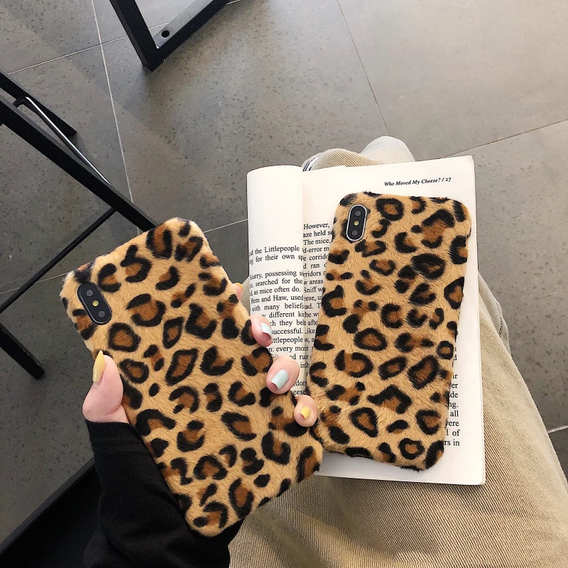 Роскошный Леопардовый пушистый чехол для телефона iphone 11 Pro Max XR X 6 6s 7 8 plus задняя