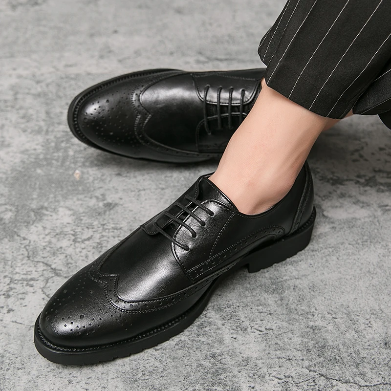 Обувь для джентльменов Роскошная кожаная обувь Мужские кроссовки на шнуровке