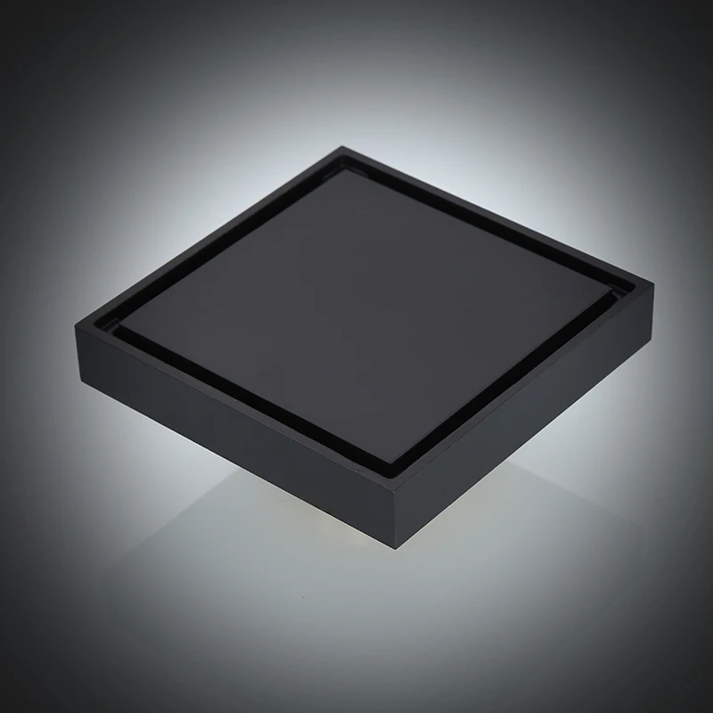 

2021Latest Hot Sale Euro Black Floor Drain Brass Core Shower Floor Drain Bathroom Square tub stopper laundry drain