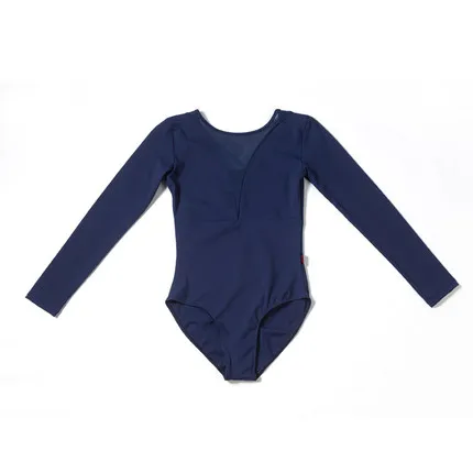 dark blue Гимнастический купальник для взрослых балетный купальник для женщин трико для Famale с длинным рукавом Bailarina спортивный танец Йога Боди для балерины - Цвет: dark blue