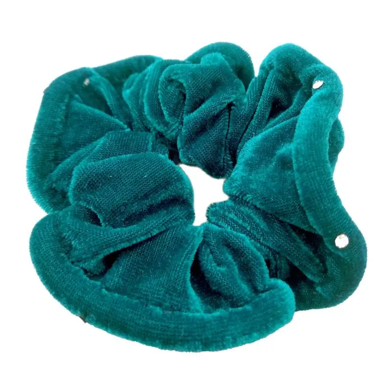 

Hot Sale Rhinestone Velvet Scrunchies Hair Accessories For Women Girl Elastic Ring Tie Ponytail Holder Rubber Band