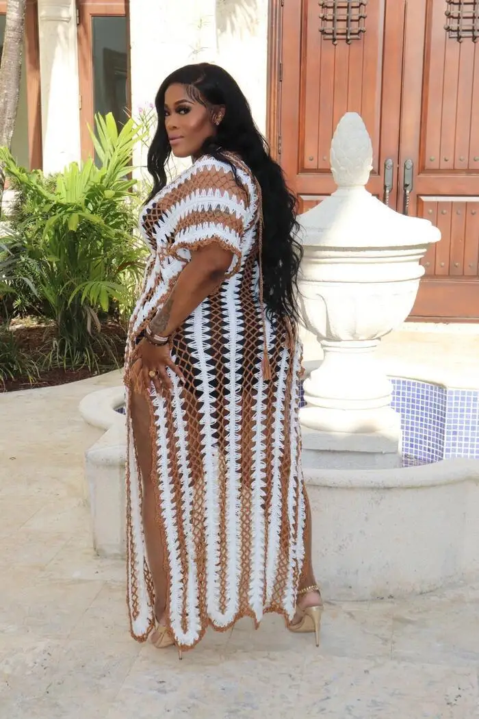 Сексуальная накидка на бикини женская купальник пляжная одежда вязаный Сетчатое