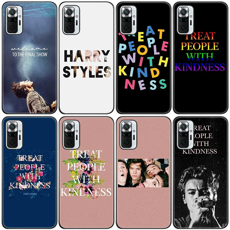 

Harry-Styles Treat People With Kindness Phone Case For Xiaomi Redmi Note 10 10T 10S 9S 8T 9 8 7 Pro Max 8A 9A 9C 9T Black Cover