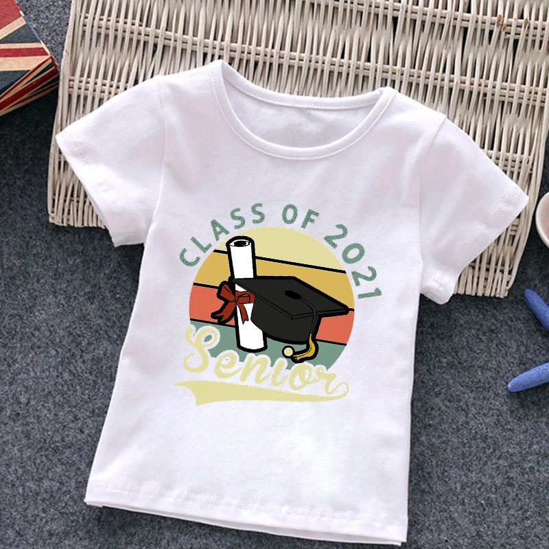 

Senior Year Class of 2021 Printed Tshirt for Boys Kids T Shirt Cartton Hipster Toddler Boy Tops Summer 2021 Kid Tshirt Clothes