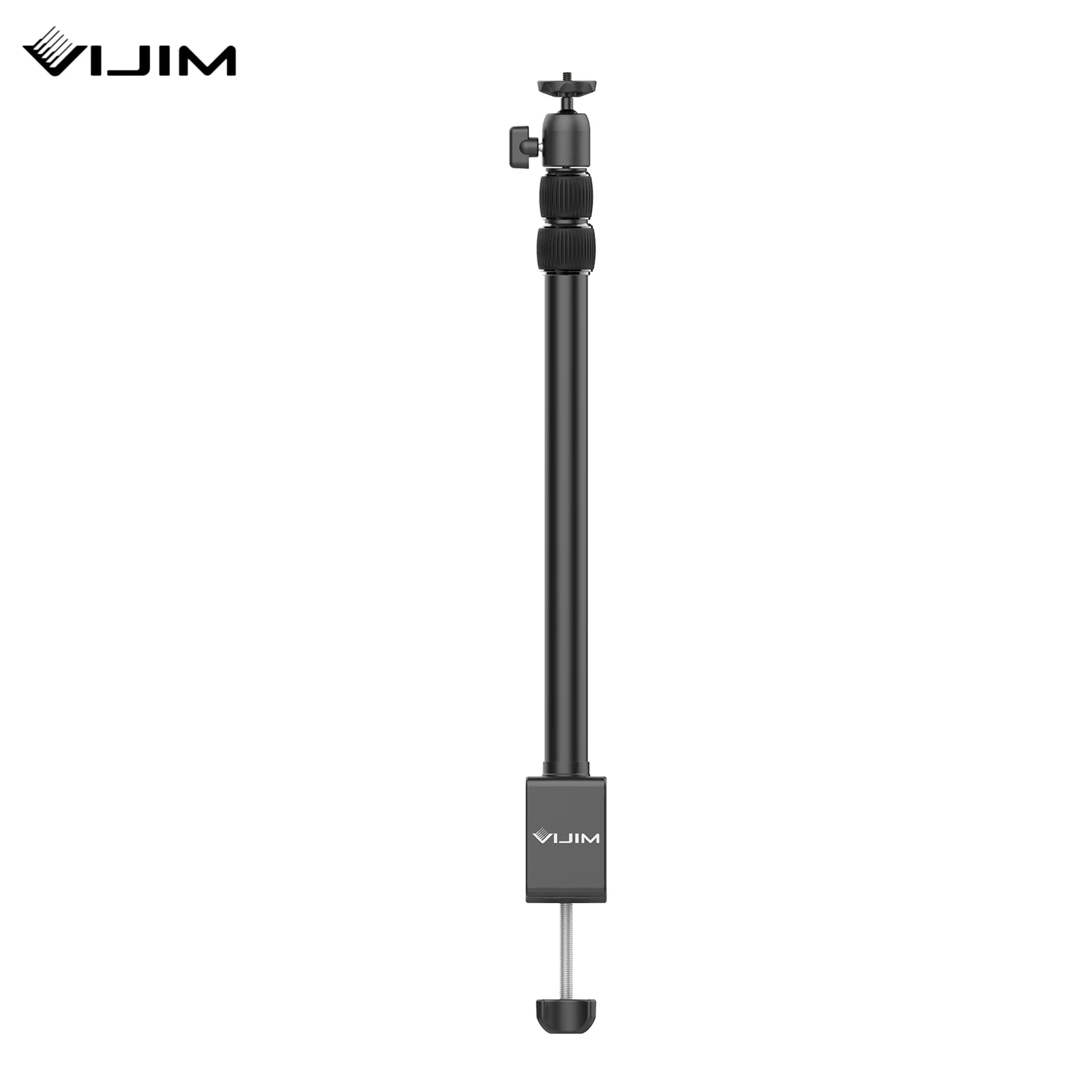

VIJIM Height Table Stand 3-section 360° Swivel Ball Head Table Clamp 1/4-inch Interface for Light Camera Phone Holder Mounting