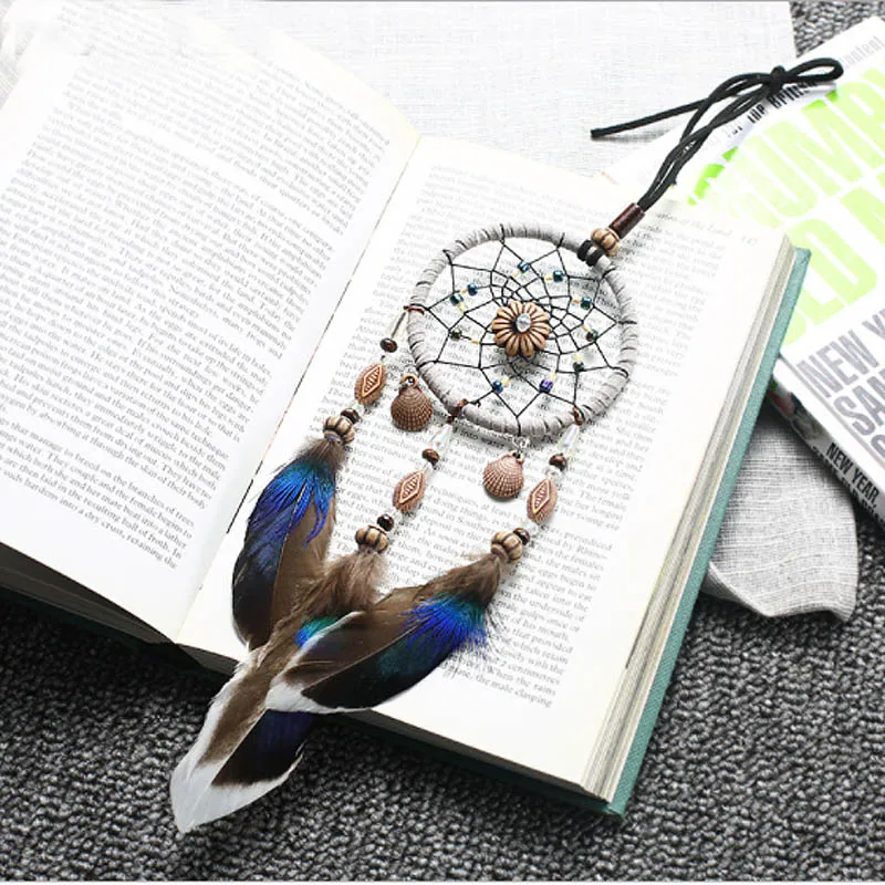 Handicraft Feather Decoration Dreamcatcher Car Pendant Home Decor Dream Catcher Wind Chimes Auto Rearview Mirror Hanging Ornamet | Дом и сад