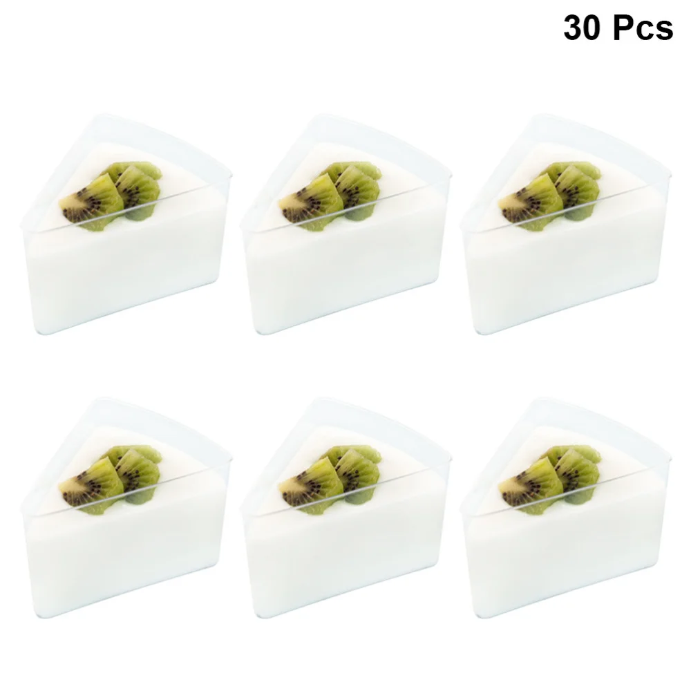 

30pcs Disposable Triangle Yogurt Cups Clear Mousse Cup Dessert Containers for Jelly Pudding