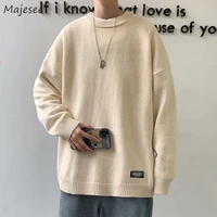 men large size sweaters loose all match high quality trendy korean style solid s 3xl leisure pullovers 2021 newest young student