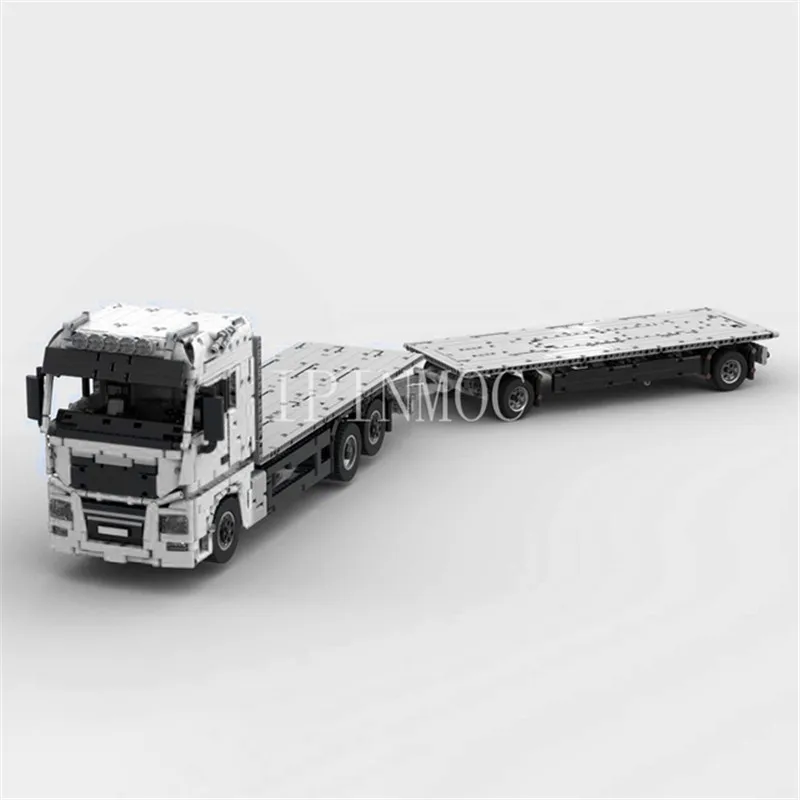 

2021 new MOC-74152 1 over 17 flat truck with tow board 3120PSC technology truck remote control static toy high simulation model