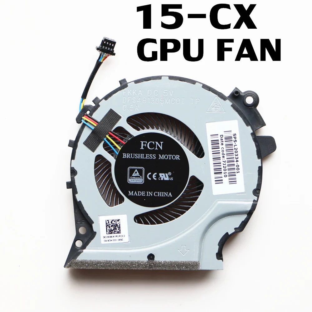 QAOOO L20335 001 для HP 15 CX0087TX CX0065TX CX0074TX CX0058TX CX0097TX CX0068TX Вентилятор охлаждения ЦП и
