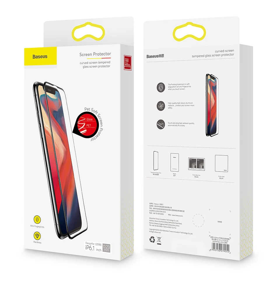 Baseus 0,23 мм стекло для iPhone X Xs max Xr Взрывозащищенная Защита экрана для iPhone Xs max Xr защитная пленка из закаленного стекла