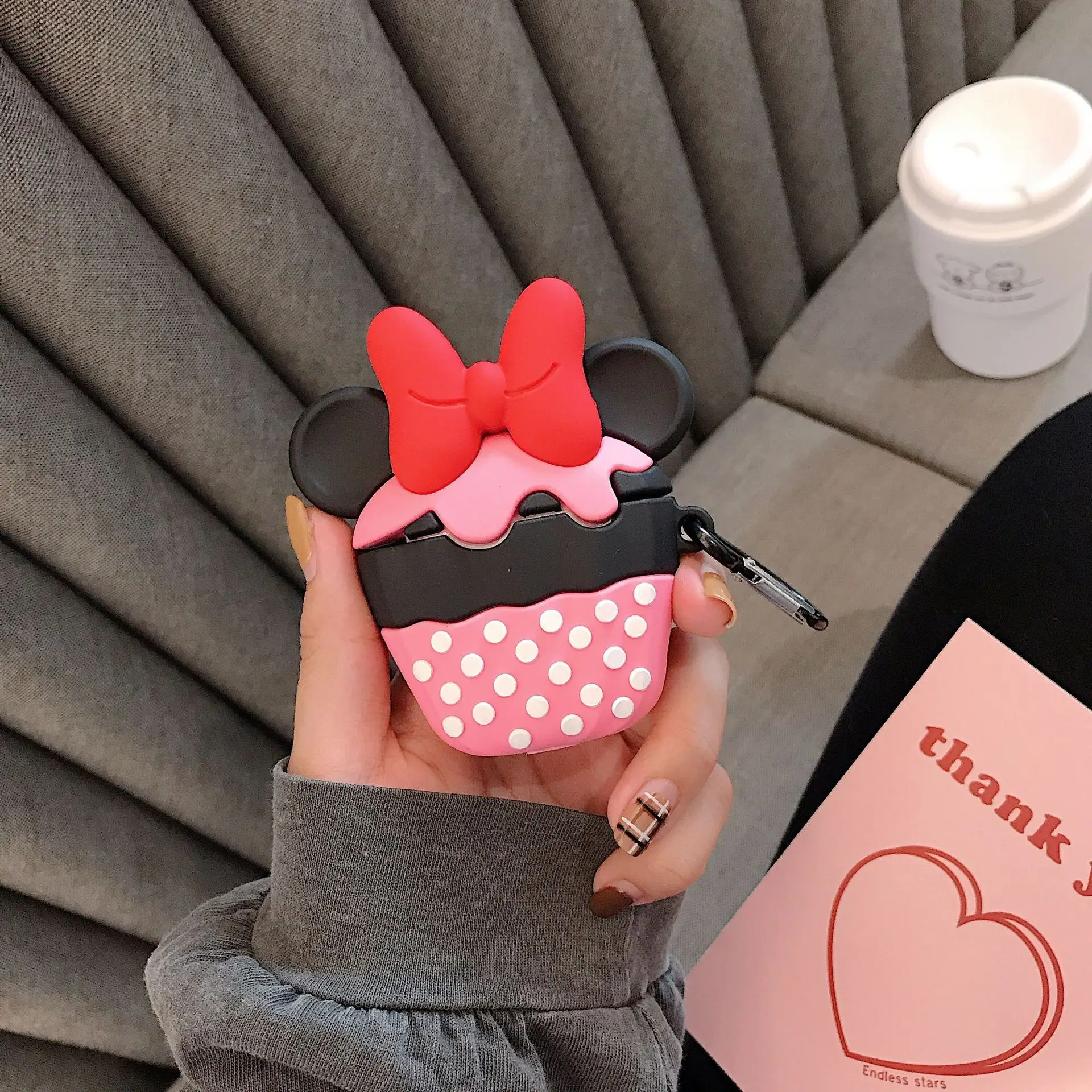 

Silicone Case for Airpods 1 2 Cute 3D Ice Cream Mickey Minnie for Airpods 1 2 Cover Shockproof Cover for Airpods 1/2 Accessories