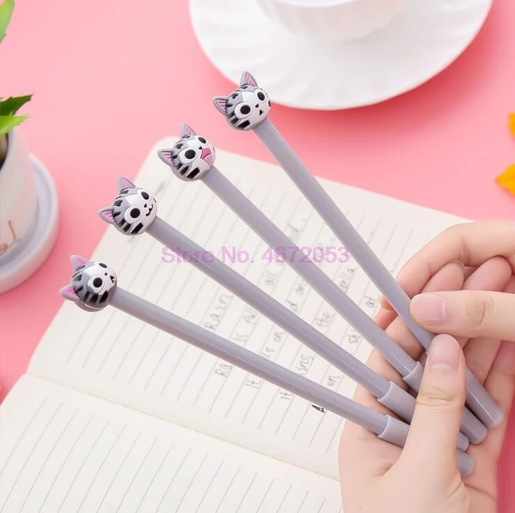 500 шт./лот 0 5 мм новое прибытие милый сыр кошка гелевая чернильная ручка рекламный