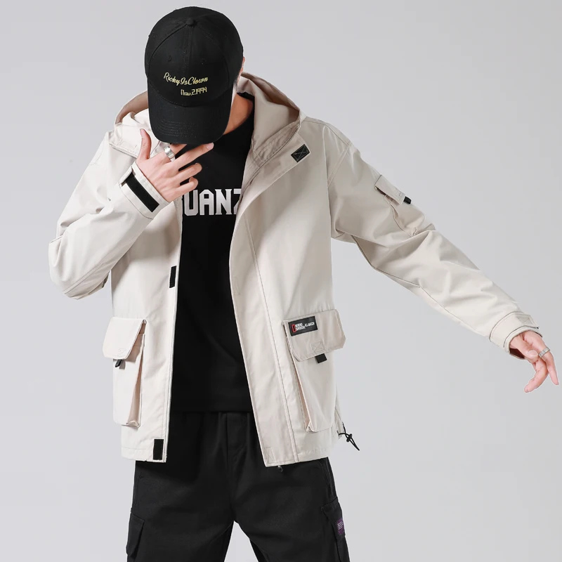 

Brand Men Jacket Nice Spring Fall Jackets For Man Clothing Hooded Sweatshirt Long Sleeves Coat Top Korean Style Vogue Clothing