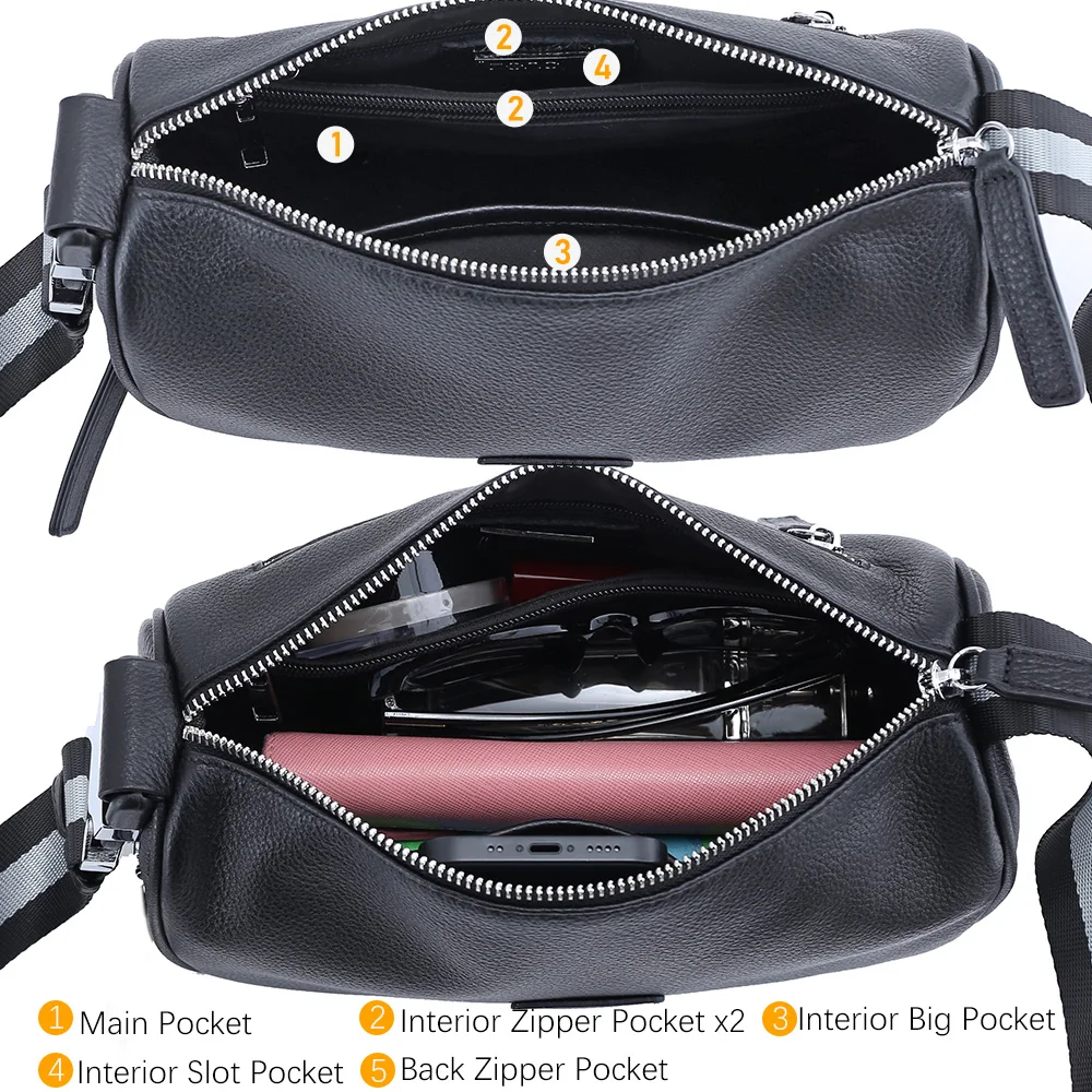 Сумка нагрудная Zency женская из натуральной кожи Простой повседневный мессенджер