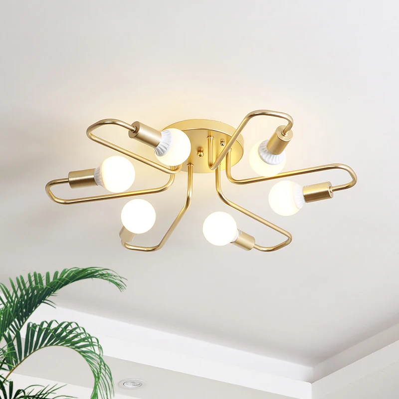 Retro Iron Chandelier Black/White/Gold E27 4/6/8 Living Room / Study/Bedroom Creativity Other Bedrooms Ceiling Lamp | Освещение