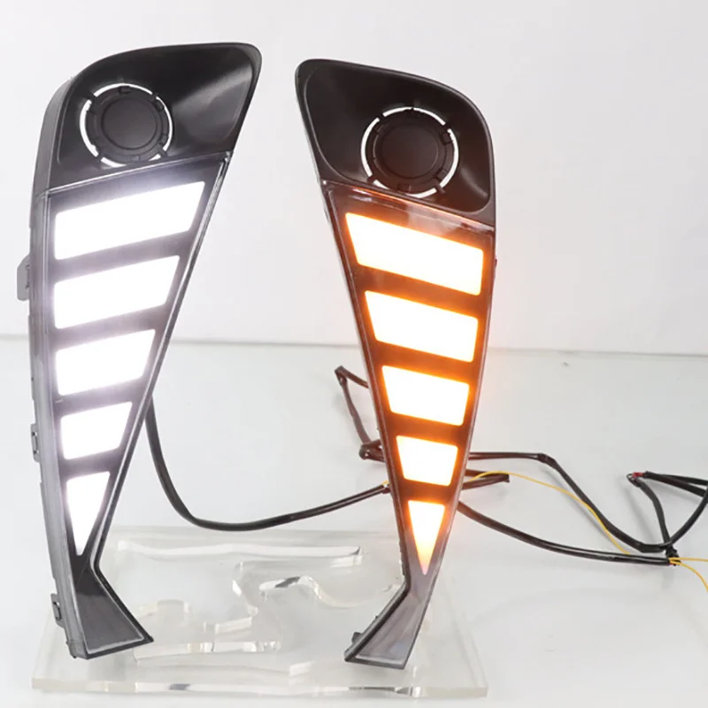 Автомобильные светодиодные ДХО фары поворотные желтые сигнальные