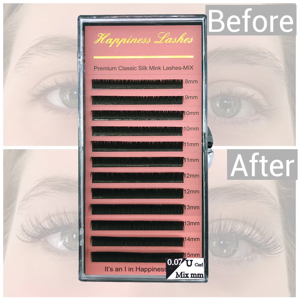 

Eyelash Extension Natural Long Silk Mink Lashes Easy to Apply Korea Soft Lashes Natural Looking