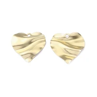 10pcs charms wave punk heart pendant raw brass jewelry diy earring necklace bracelet jewelry making findings accessories