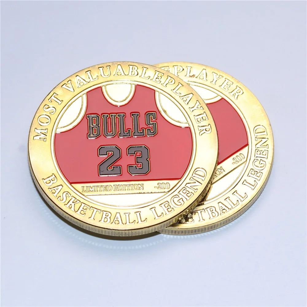 1 OZ Баскетбол воздушный Майкл Джордан завершены в течение 24k золото Цветные