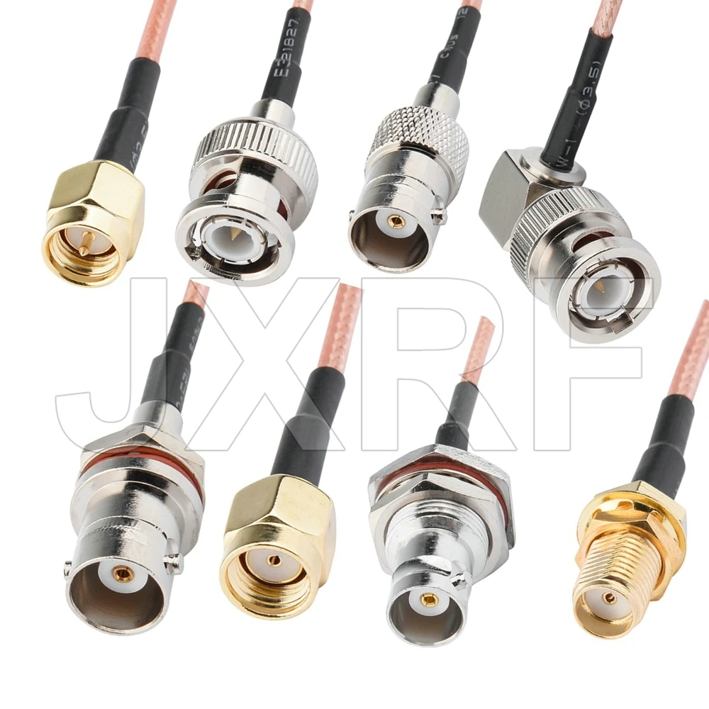 JXRF BNC Мужской Женский штепсельно-гнездовой комплект правый угол SMA Разъем RF