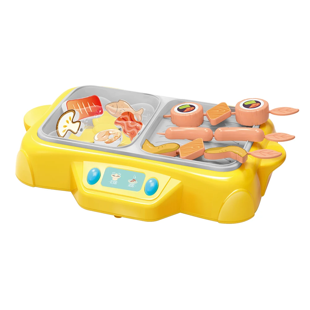 Yellow Дети ролевые игры моделирование газовый дом игрушки подарки Ringtone гриль Электрический моделирование вращающийся горячий горшок игрушки для детей - Цвет: Yellow