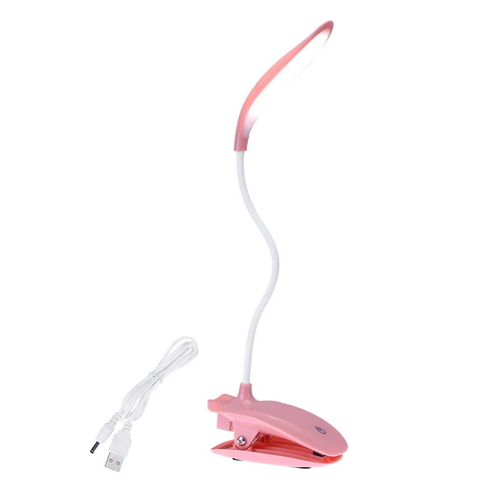 

ABS Eye Protection Clip On Bedside Learning Foldable Flexible Gooseneck Bedroom Student LED Desk Lamp USB Rechargeable Reading
