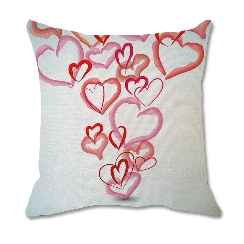 

Home 4 Linen Pillowcases With Love As A Set, Decorated Room, Living Room, Office, Car, Size 18*18in(45*/45cm)