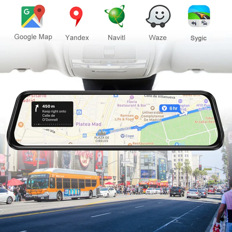 Автомобильный видеорегистратор 10 'ƊG с зеркалом заднего вида 1080P двумя