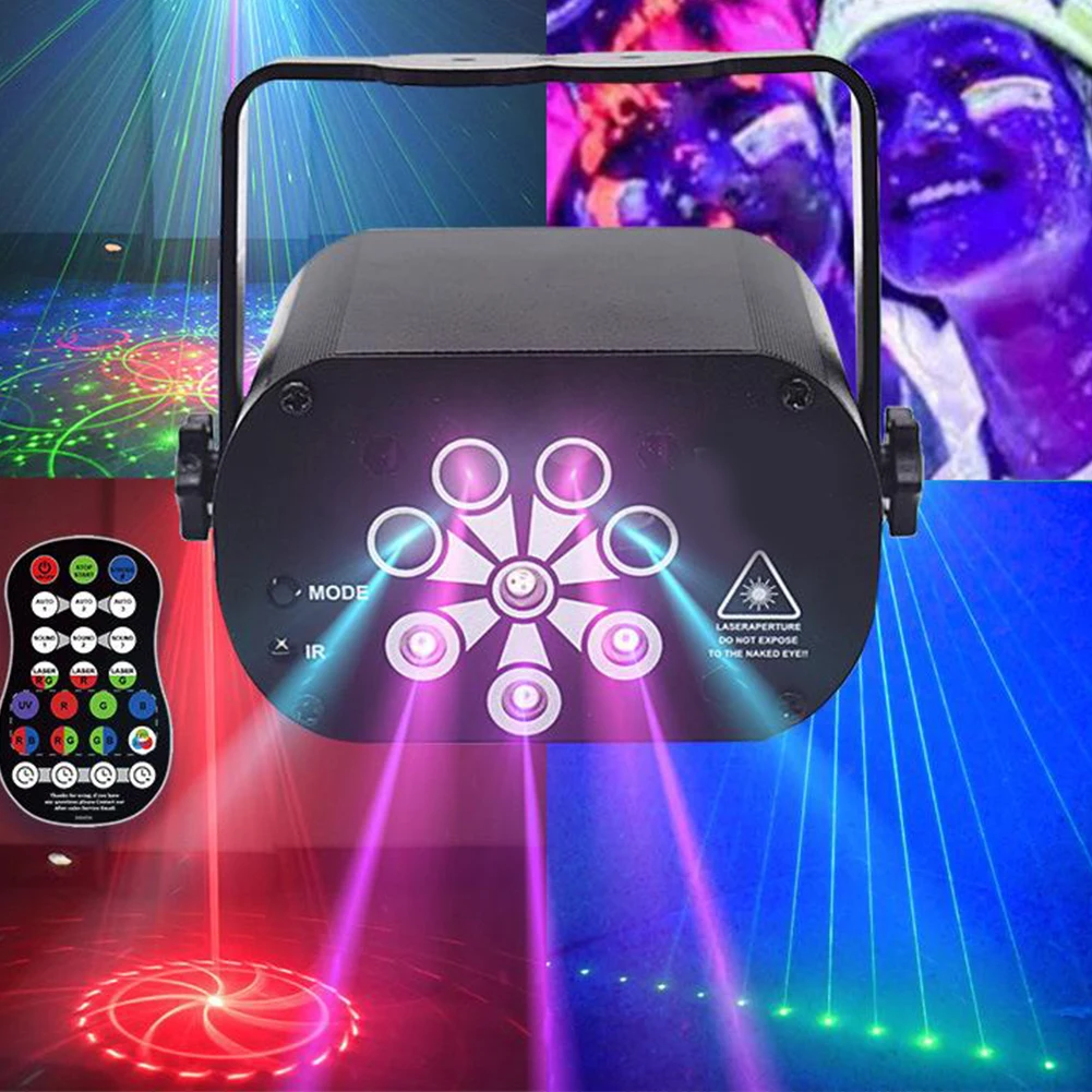 

Диско светильник RGB светодиодный лазерный сценический луч освещение с звуковой активацией освесветильник для диджевечерние со стробоскоп...