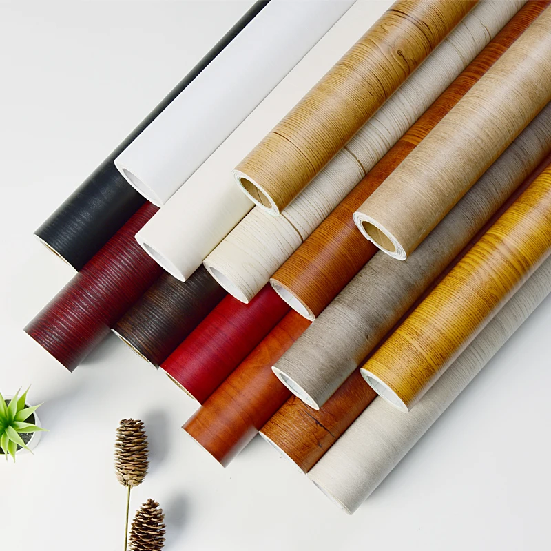 Self Adhesive Woodgrain Wallpaper Furniture Renovation Peel and Stick PVC Wood Wallpapers Home Decor 3d Papel de Parede J105 |