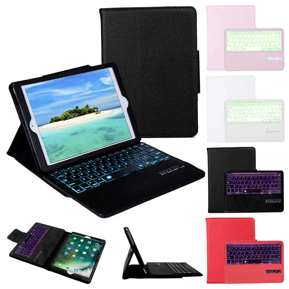 Для IPad 7th Gen Litchi PU кожаный чехол для планшета с клавиатурой 10 2 дюймов 2019 подсветкой