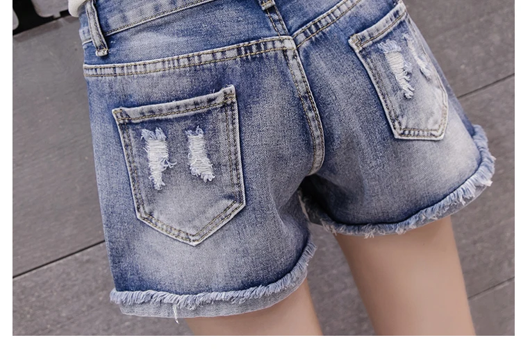 Летние женские модные джинсовые шорты с высокой талией Украшенные бусинами и |