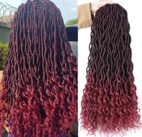 beyond beauty curly end faux locs crochet braids ombre synthetic hair bohemian locks crochet goddess locs hair extensions