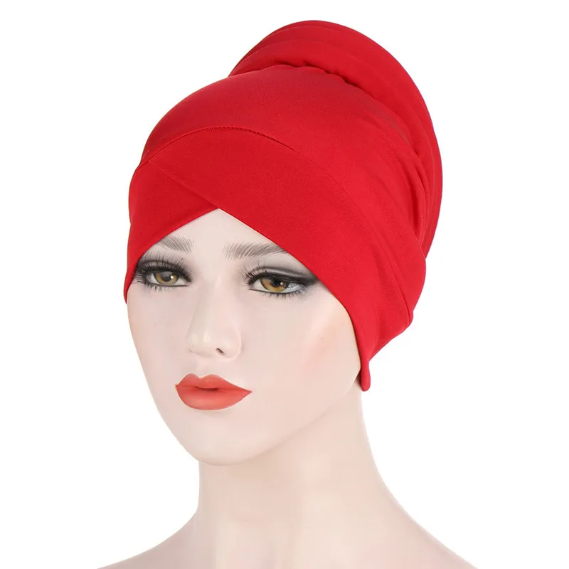 

Women Turban Hat Solid Color Foldable Turban Eid Mubarak Prayer Tulle Sunscreen Female Hat Wrapped Cap Fashion