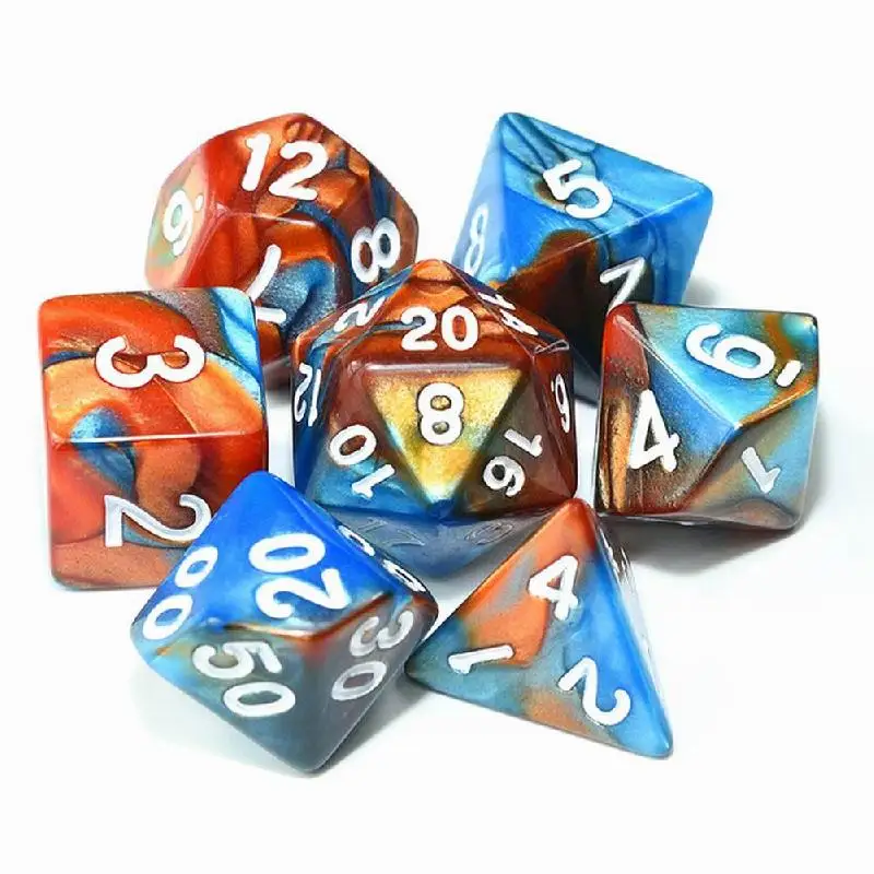 7 шт./лот многогранные игральные кости d4 d6 d8 d10 d % d12 d20 неправильные для DND