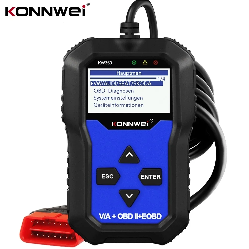

KONNWEI KW350 OBD2 Scanner Diagnostic Code Reader for Car VAG VW Audi ABS Airbag Reset Oil Service Light EPB Diagnostic Tools