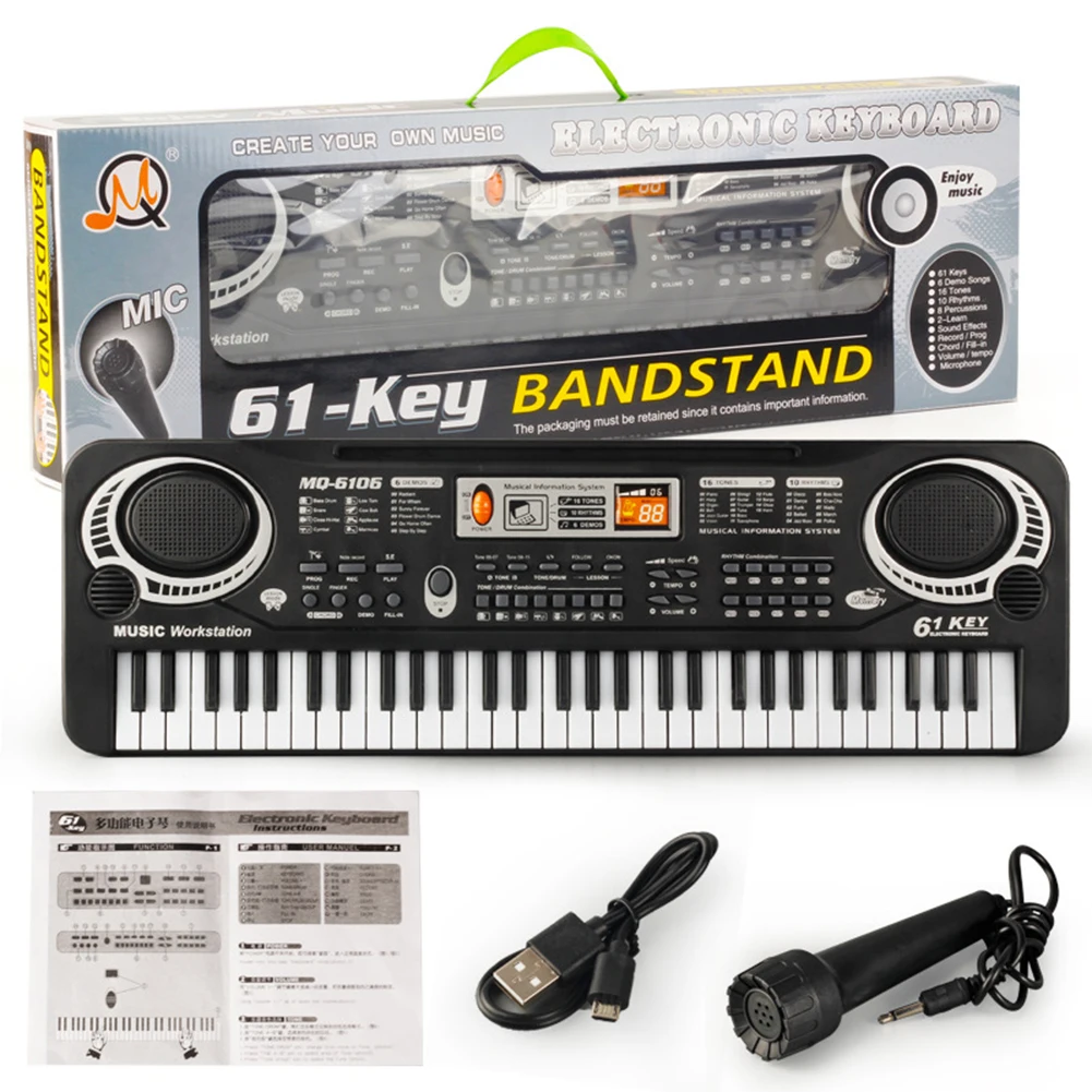 Музыка обучающая игрушка 61 Ключи электронное пианино дети музыкальная для детей