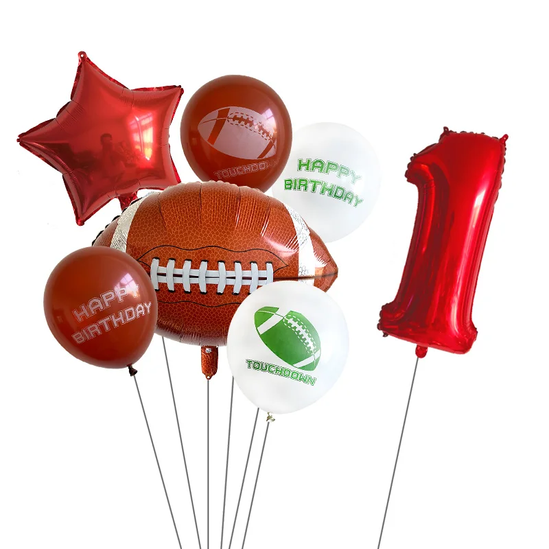 7 шт. новые футбольные Звездные воздушные фольгированные шары с гелием на день